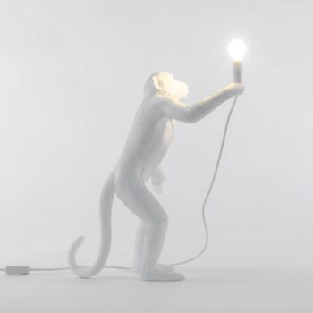 Stolová LED lampa Monkey Lamp, biela, stojacia
