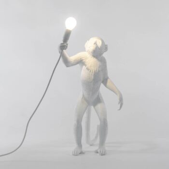 Stolová LED lampa Monkey Lamp, biela, stojacia