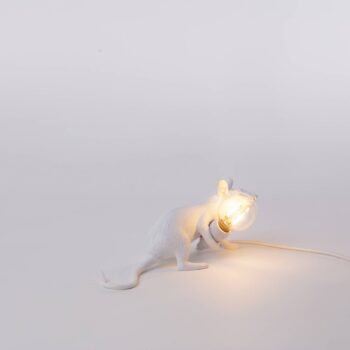 Stolová LED lampa Mouse Lamp USB ležiaca biela