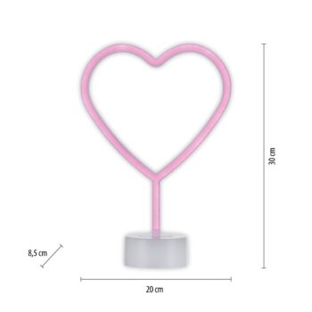 Stolová LED lampa Neon Herz, na batérie