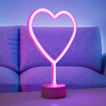 Stolová LED lampa Neon Herz, na batérie