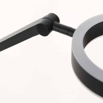 Stolová LED lampa Ringlux, čierna, kovová, nastaviteľná