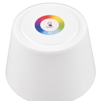 Stolová LED lampa Sanchez, RGBW a stmievač, biela