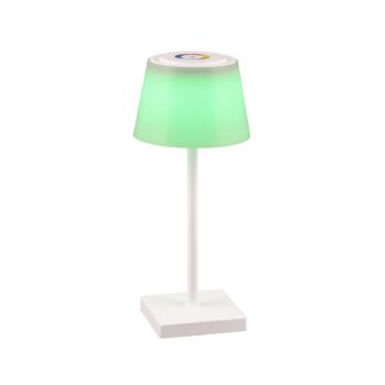 Stolová LED lampa Sanchez, RGBW a stmievač, biela