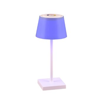 Stolová LED lampa Sanchez, RGBW a stmievač, biela