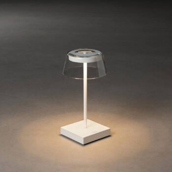 Stolová LED lampa Scilla s USB, biela