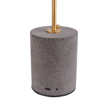 Stolová LED lampa Seta, batéria, cement, čierna