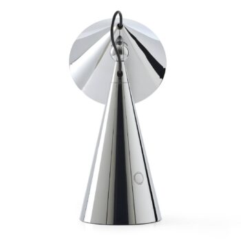 Stolová LED lampa Tom Dixon Pose, strieborná farba, výška 25 cm