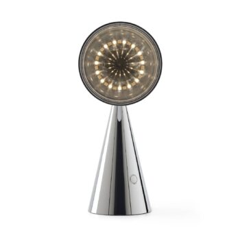 Stolová LED lampa Tom Dixon Pose, strieborná farba, výška 25 cm