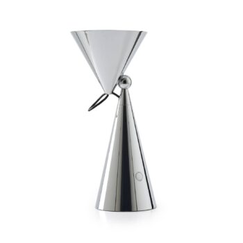 Stolová LED lampa Tom Dixon Pose, strieborná farba, výška 25 cm