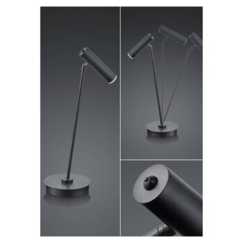 Stolová LED lampa Tom, stmievateľná, čierna