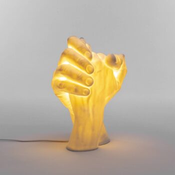 Stolová LED lampa With Me z porcelánu, biela