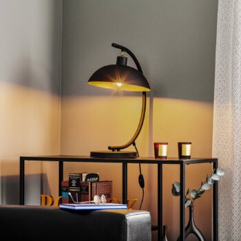Stolová lampa 1036, 1-plameňová, čierna-zlatá