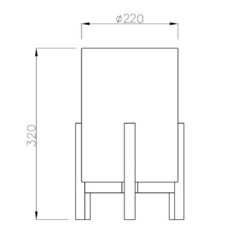 Stolová lampa 3193, drevo, ľanový textil, výška 32 cm