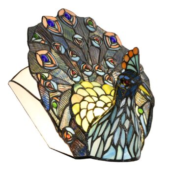Stolová lampa 5LL-6044 Pfau v Tiffany vzhľade