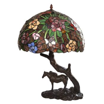 Stolová lampa 5LL-6061, Tiffany, červená/zelená