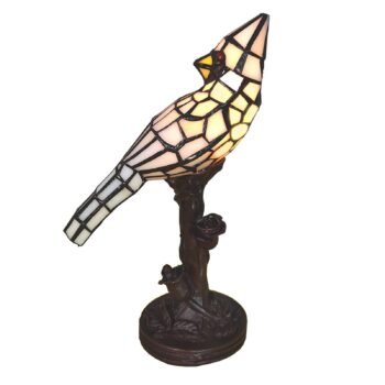 Stolová lampa 5LL-6102N Vták, krémová štýl Tiffany