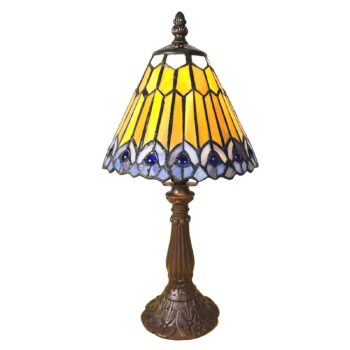 Stolová lampa 5LL-6110 v štýle Tiffany, hnedá