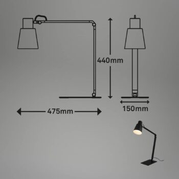 Stolová lampa 7467015 v čiernej farbe