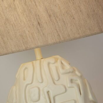 Stolová lampa Adelaide, krémová, výška 59,5 cm, textil/živica