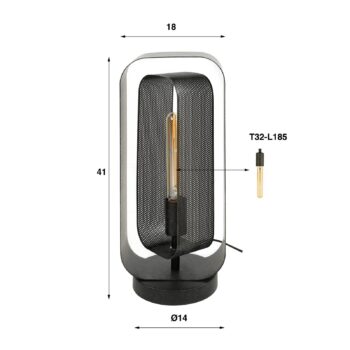 Stolová lampa Alma s Mesh prvkom, čierna