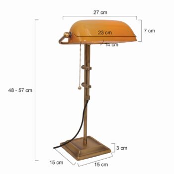 Stolová lampa Ancilla nastaviteľná bronzová/žltá