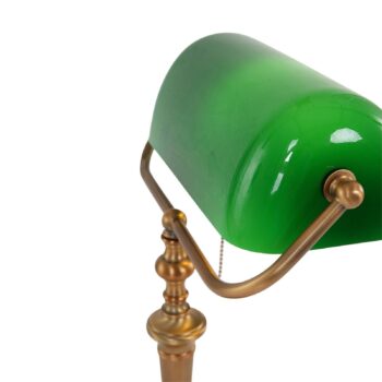 Stolová lampa Ancilla, sklo, bronzová/zelená