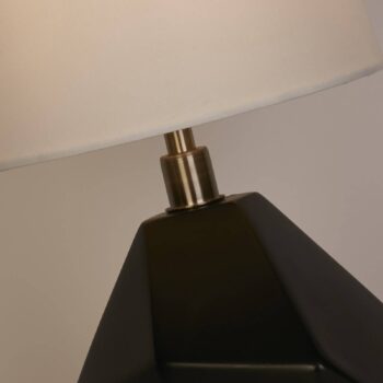 Stolová lampa Apex biela/čierna Výška 55,5 cm textil/živica