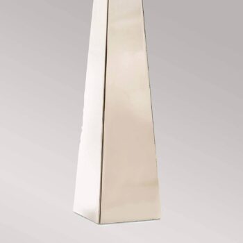 Stolová lampa Ascent, leštený nikel, biele tienidlo