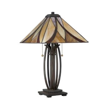 Stolová lampa Asheville vo vzhľade Tiffany