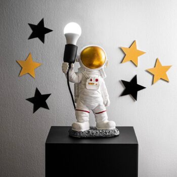Stolová lampa Astronaut-1, biela, polyester, výška 32 cm