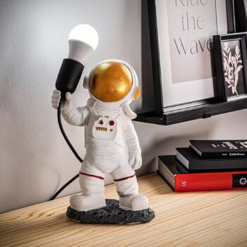 Stolová lampa Astronaut-1, biela, polyester, výška 32 cm