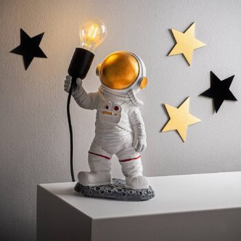 Stolová lampa Astronaut-1, biela, polyester, výška 32 cm