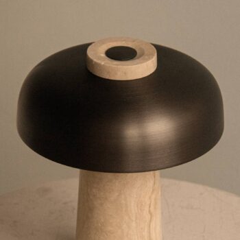 Stolová lampa Audo, piesok/bronz, kameň, 24,5 cm