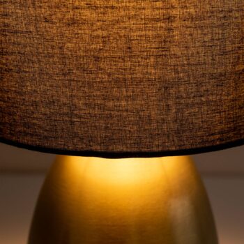 Stolová lampa Aurum textilné tienidlo čierna/zlatá