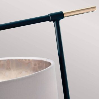 Stolová lampa Balance, čierna/niklová, biele tienidlo