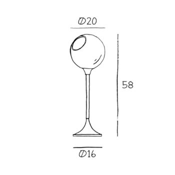 Stolová lampa Ballroom, biela, sklo, fúkaná, stmievateľná