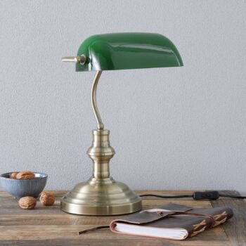 Stolová lampa Bankers, v. 42 cm zelená