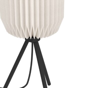 Stolová lampa Belgrave, výška 44 cm, čierna/biela, kov/papier