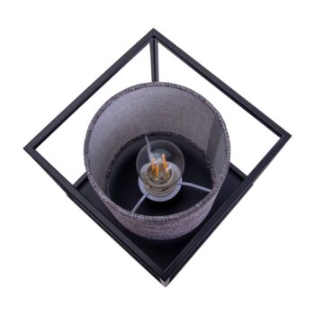 Stolová lampa Beta z kovu, látkové tienidlo, sivá