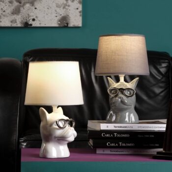 Stolová lampa Biagio, biela, keramika, výška 29 cm, E14