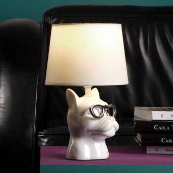 Stolová lampa Biagio, biela, keramika, výška 29 cm, E14