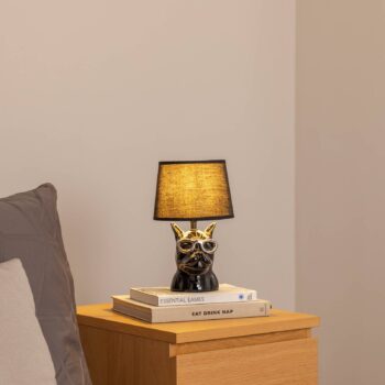 Stolová lampa Biagio, čierna, keramika, výška 29 cm, E14