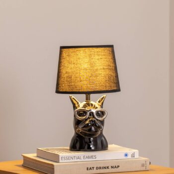 Stolová lampa Biagio, čierna, keramika, výška 29 cm, E14