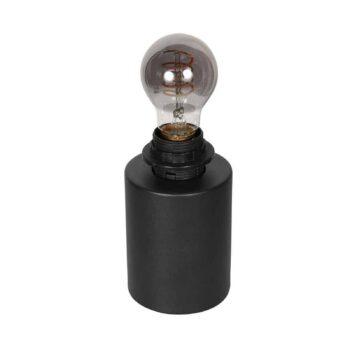 Stolová lampa Bloeba, čierna/prírodná, kov, drevo, E27