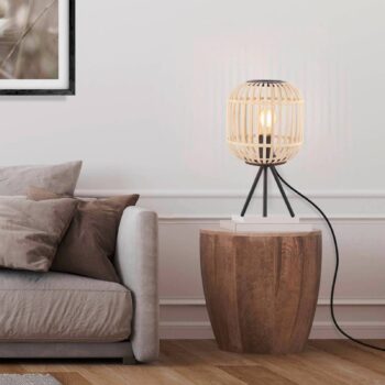 Stolová lampa Bordesleys dreveným tienidlom
