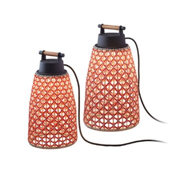 Stolová lampa Bover Nans M/41 LED do exteriéru, červená