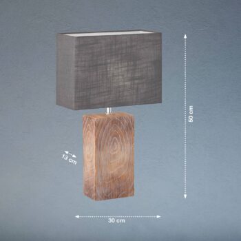 Stolová lampa Bronco s ľanovým tienidlom Výška 50 cm