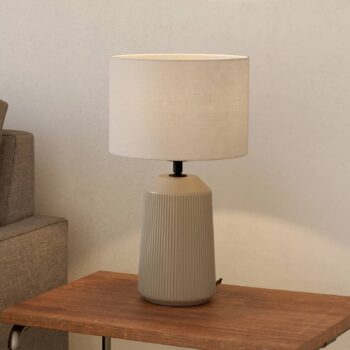 Stolová lampa Capalbio, piesková/tienidlo biela