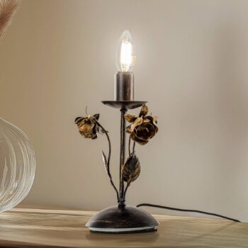 Stolová lampa Carolina, bronzová farba, 1 svetlo, železo
